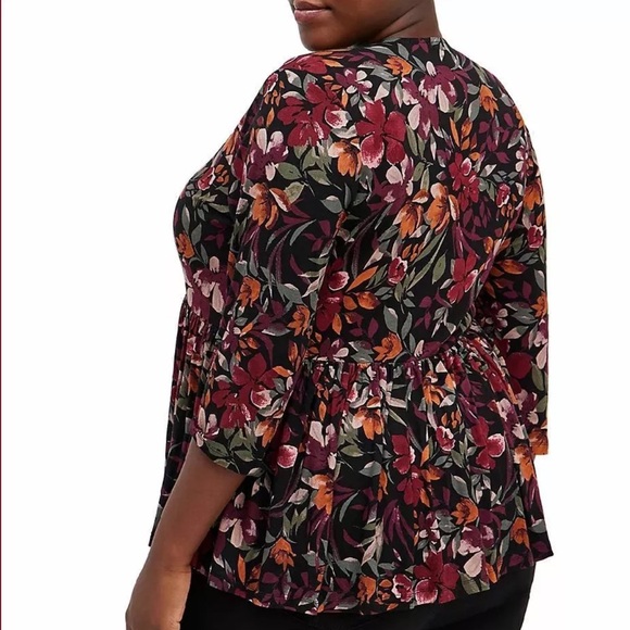 Torrid floral front tie overlay cardigan dark academia fall floral Halloween - Picture 8 of 9